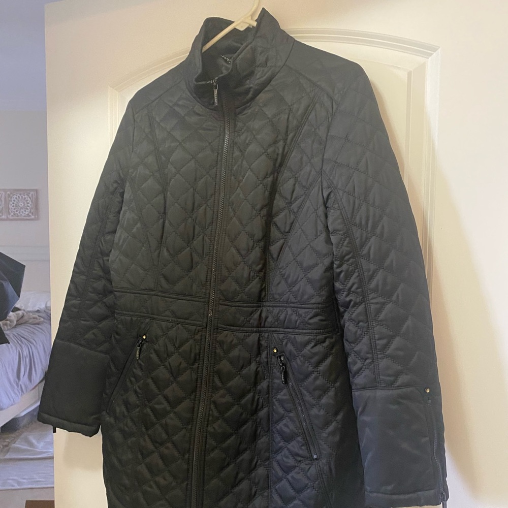 Laundry by Shelli Segal light fired quilt Jacket in Black size Large
